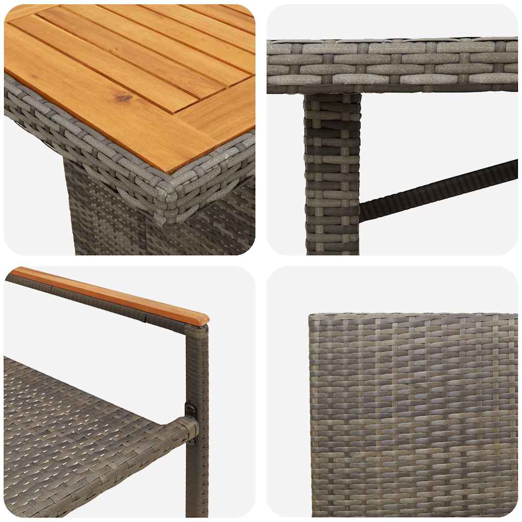 Tuin eettafelset 9 pcs Grijs poly rattan is nu te koop bij PeponiXL, paradijselijk wonen!