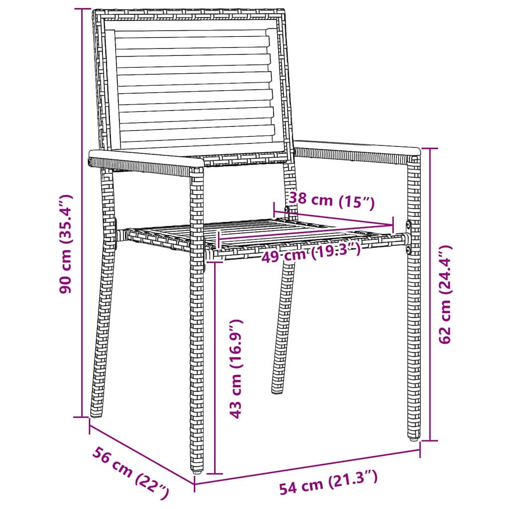 Tuin eettafelset 5 pcs Zwart en Bruin poly rattan is nu te koop bij PeponiXL, paradijselijk wonen!