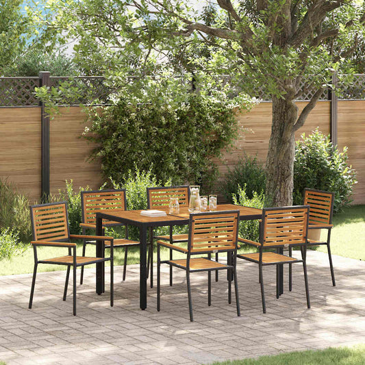 Tuin eettafelset 7 pcs Zwart en Bruin poly rattan is nu te koop bij PeponiXL, paradijselijk wonen!