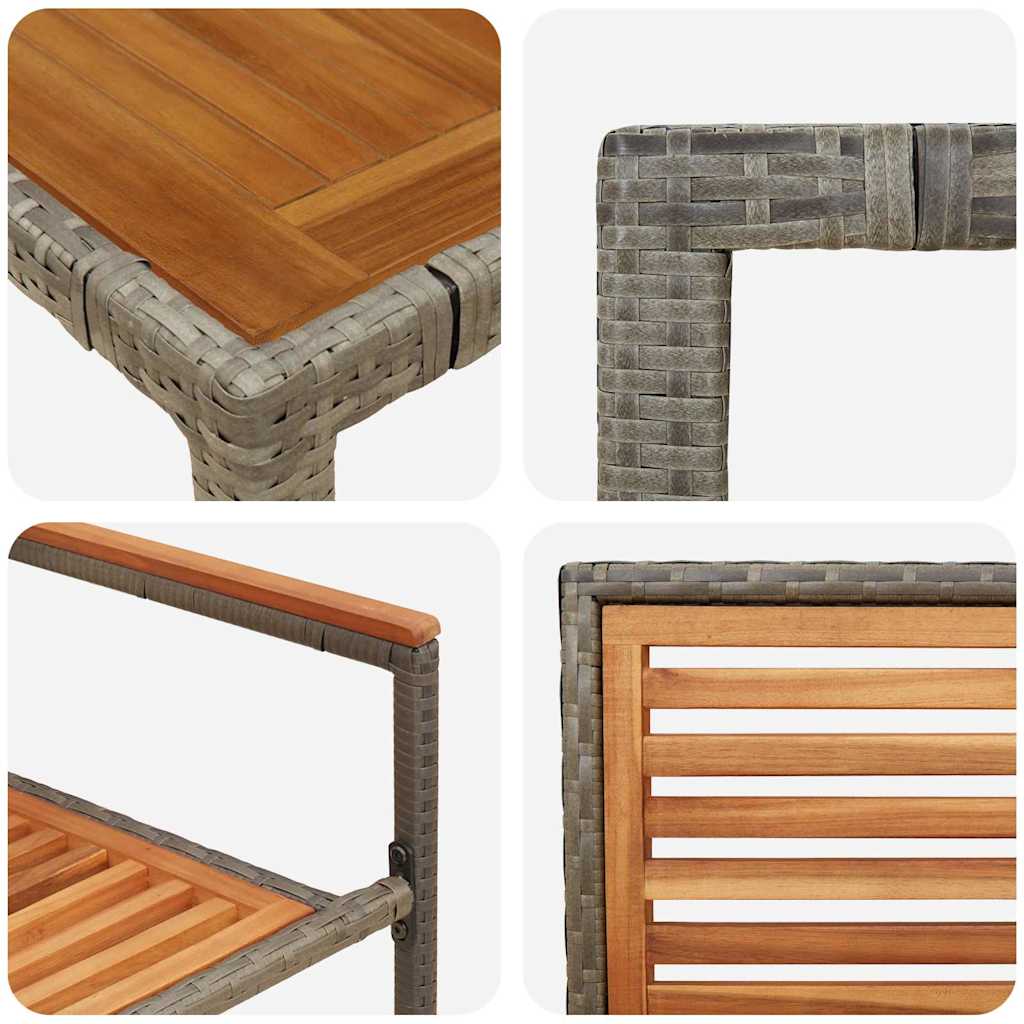 Tuin eettafelset 7 pcs Grijs en Bruin poly rattan is nu te koop bij PeponiXL, paradijselijk wonen!