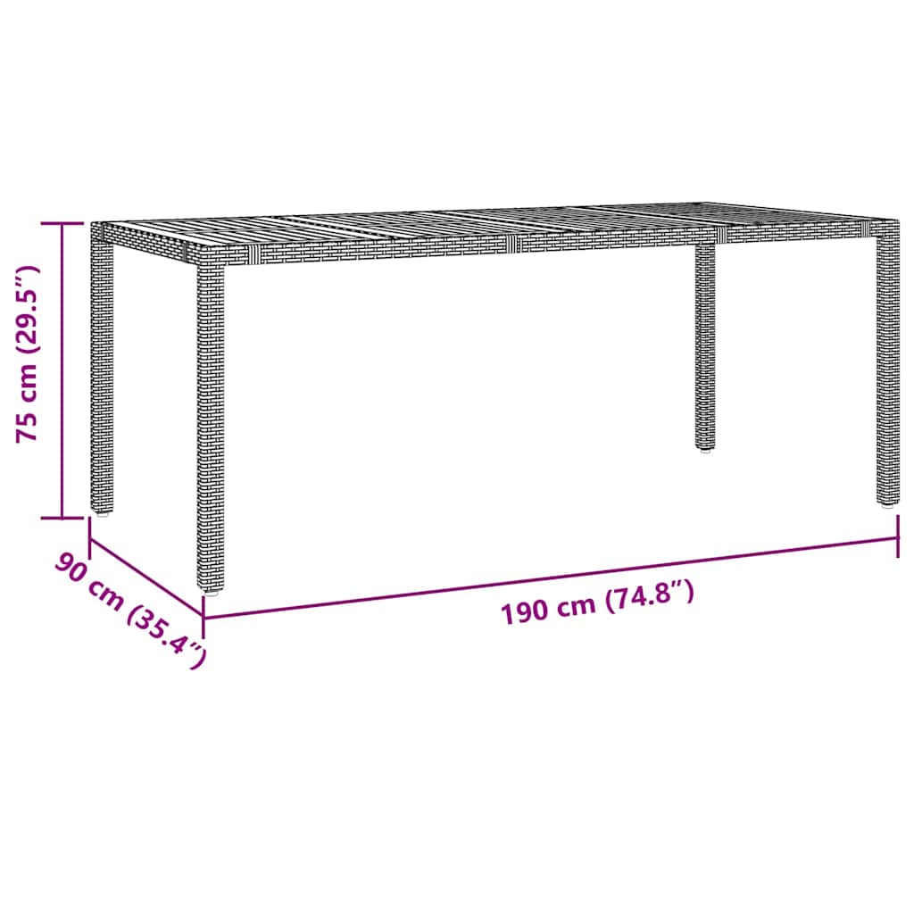 Tuin eettafelset 7 pcs Grijs en Bruin poly rattan is nu te koop bij PeponiXL, paradijselijk wonen!