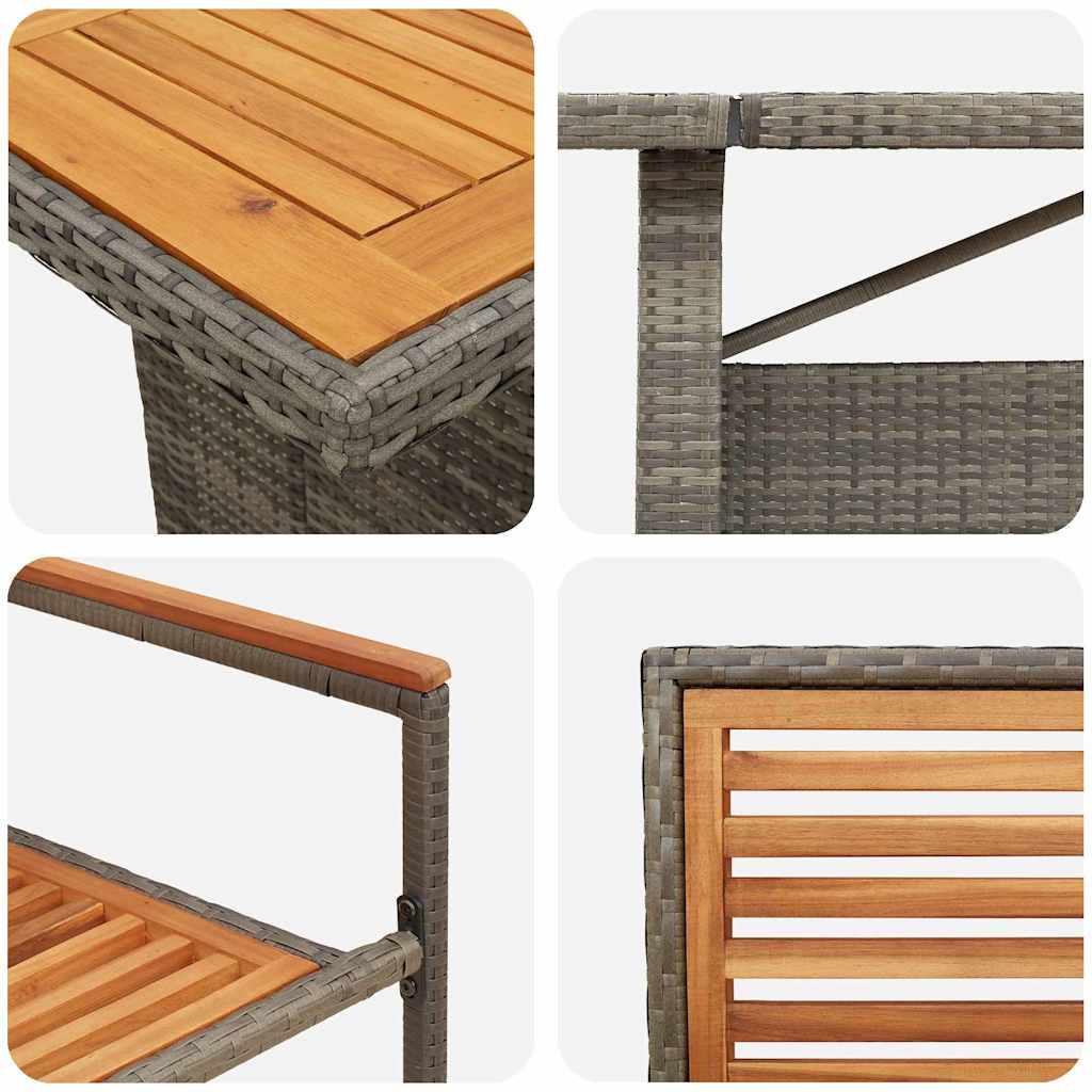 Tuin eettafelset 11 pcs Grijs en Bruin poly rattan is nu te koop bij PeponiXL, paradijselijk wonen!