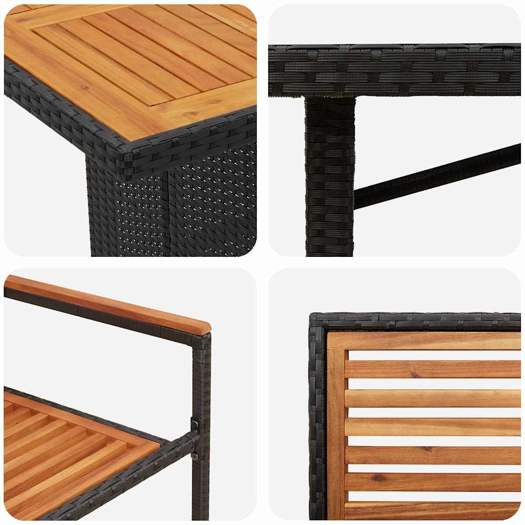 Tuin eettafelset 7 pcs Zwart en Bruin poly rattan is nu te koop bij PeponiXL, paradijselijk wonen!