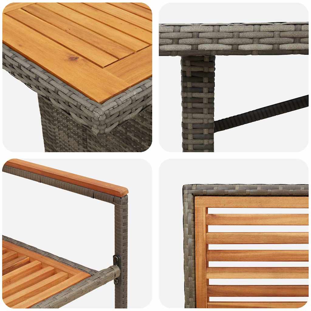 Tuin eettafelset 7 pcs Grijs en Bruin poly rattan is nu te koop bij PeponiXL, paradijselijk wonen!