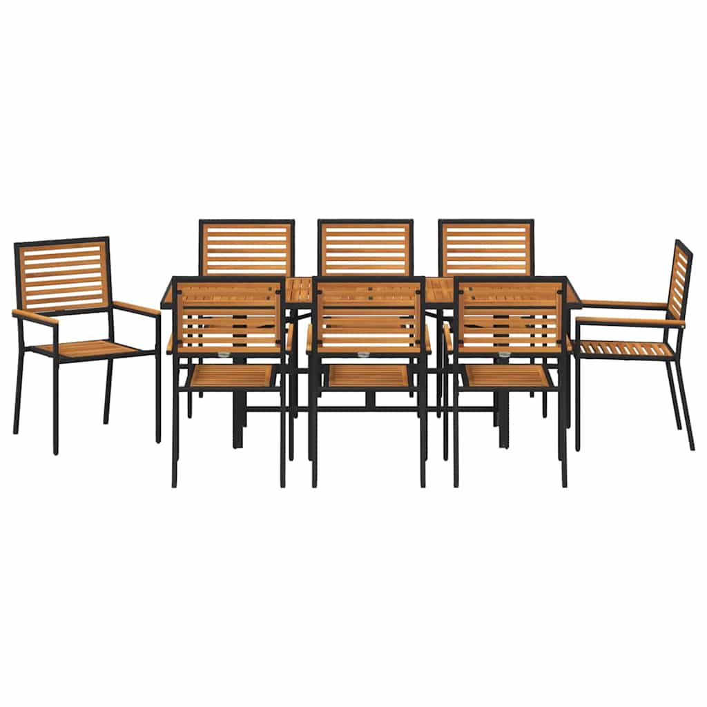 Tuin eettafelset 9 pcs Zwart en Bruin poly rattan is nu te koop bij PeponiXL, paradijselijk wonen!