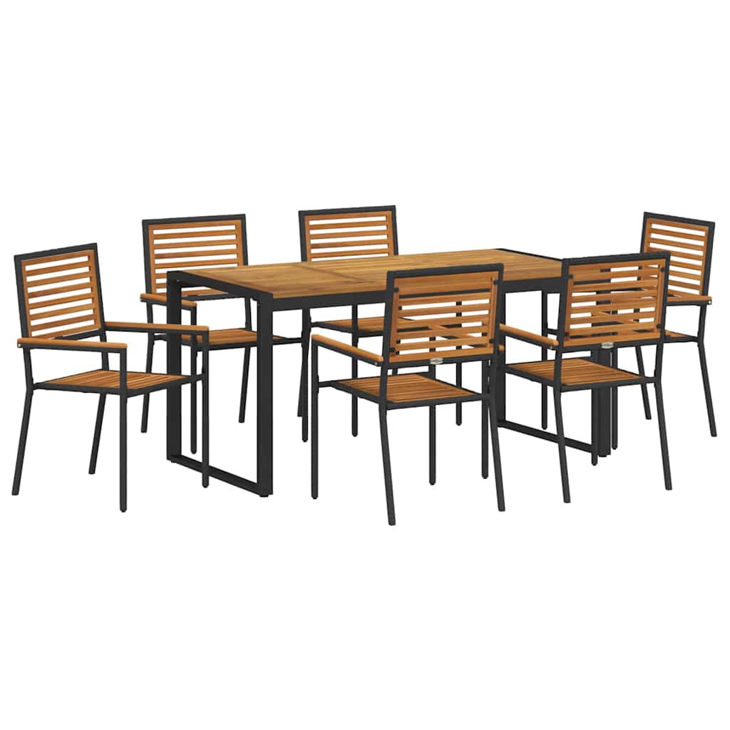 Tuin eettafelset 7 pcs Zwart en Bruin poly rattan is nu te koop bij PeponiXL, paradijselijk wonen!