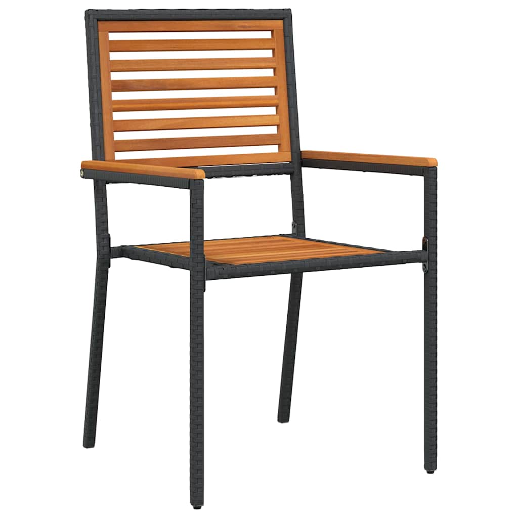 Tuin eettafelset 7 pcs Zwart en Bruin poly rattan is nu te koop bij PeponiXL, paradijselijk wonen!