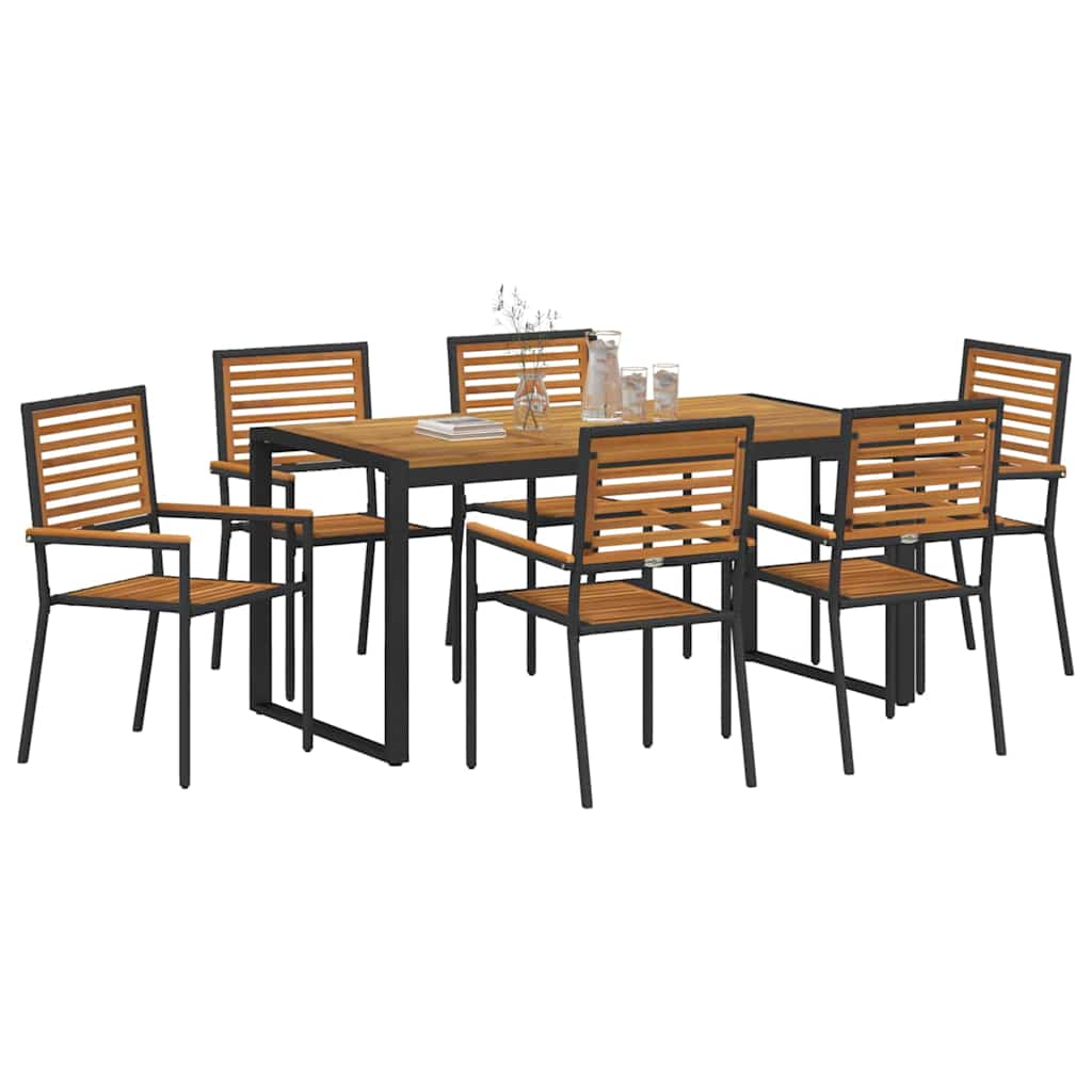 Tuin eettafelset 7 pcs Zwart en Bruin poly rattan is nu te koop bij PeponiXL, paradijselijk wonen!