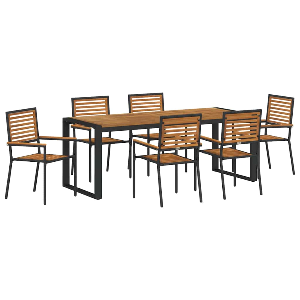 Tuin eettafelset 7 pcs Zwart en Bruin poly rattan is nu te koop bij PeponiXL, paradijselijk wonen!