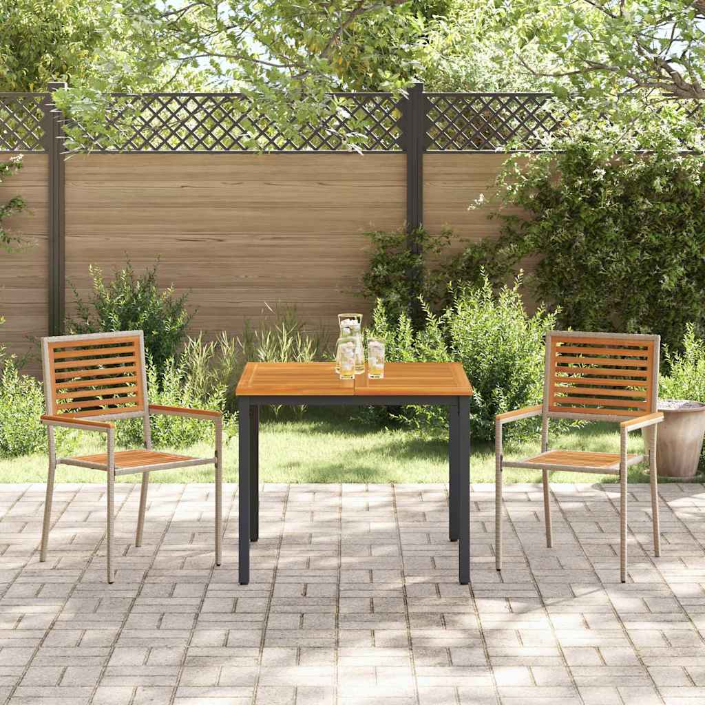 Tuin eettafelset 3 pcs Beige en Bruin poly rattan is nu te koop bij PeponiXL, paradijselijk wonen!