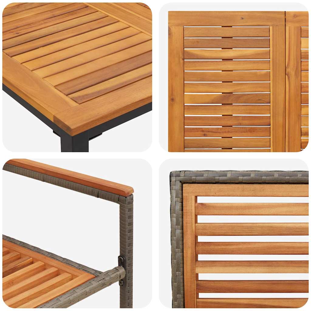 Tuin eettafelset 5 pcs Grijs en Bruin poly rattan is nu te koop bij PeponiXL, paradijselijk wonen!