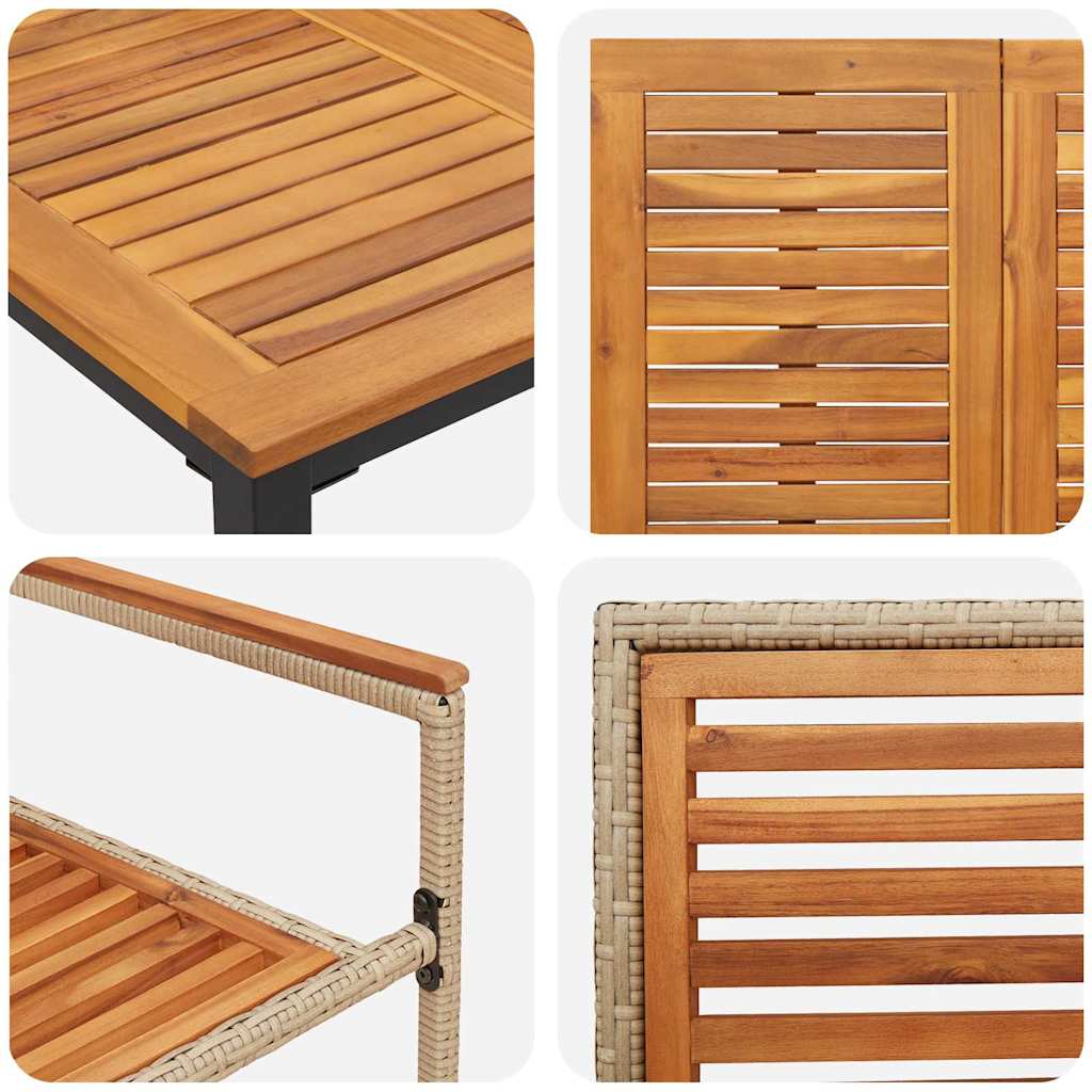 Tuin eettafelset 9 pcs Beige en Bruin poly rattan is nu te koop bij PeponiXL, paradijselijk wonen!