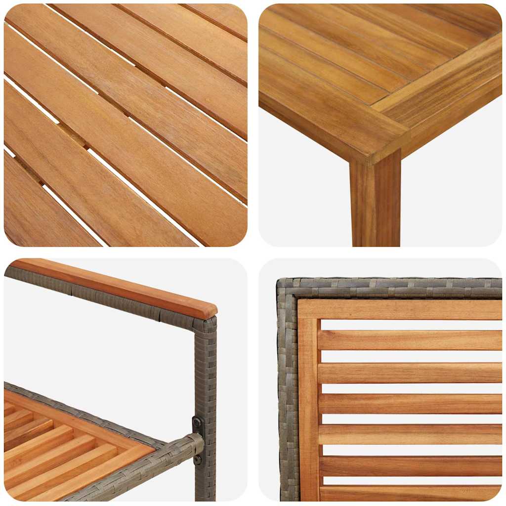 Tuin eettafelset 3 pcs Grijs Massief Acaciahout is nu te koop bij PeponiXL, paradijselijk wonen!