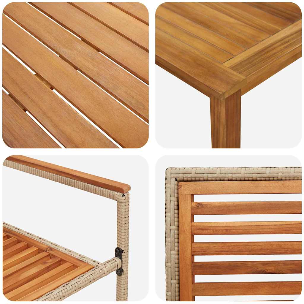 Tuin eettafelset 3 pcs Beige Massief Acaciahout is nu te koop bij PeponiXL, paradijselijk wonen!