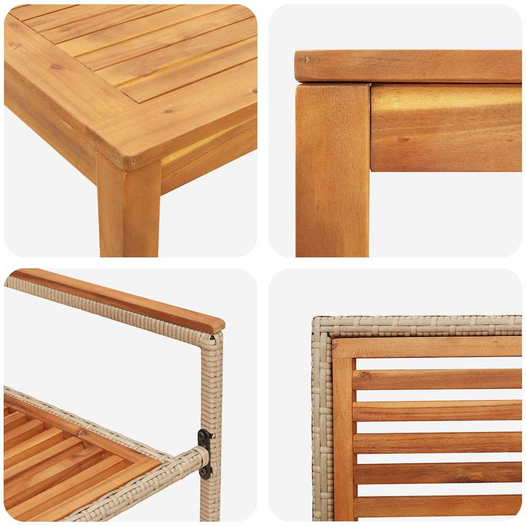 Tuin eettafelset 3 pcs Beige Massief Acaciahout is nu te koop bij PeponiXL, paradijselijk wonen!