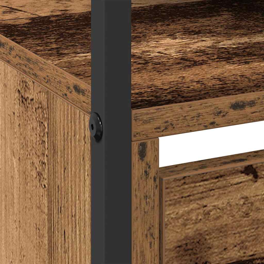 Schoenenkast met plank Oudhout 100 x 34 x 112 cm Bewerkt hout is nu te koop bij PeponiXL, paradijselijk wonen!