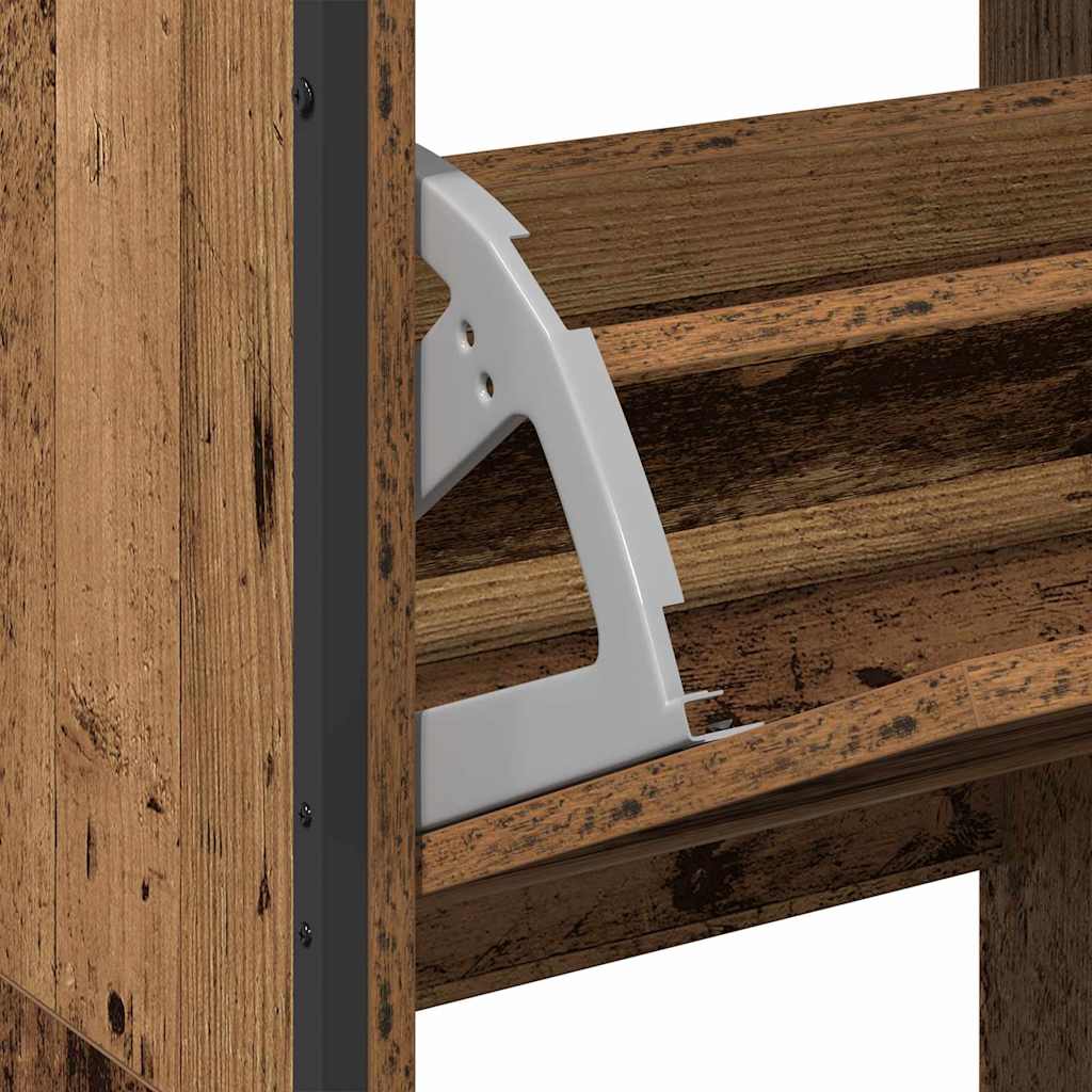 Schoenenkast met plank Oudhout 100 x 34 x 112 cm Bewerkt hout is nu te koop bij PeponiXL, paradijselijk wonen!