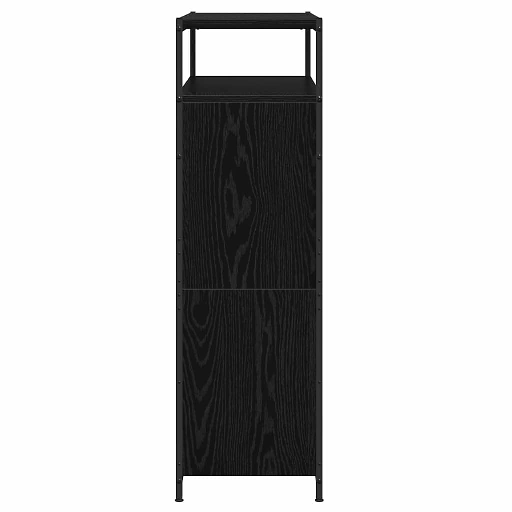 Schoenenkast Zwart Eiken 100 x 34 x 112 cm Bewerkt hout is nu te koop bij PeponiXL, paradijselijk wonen!