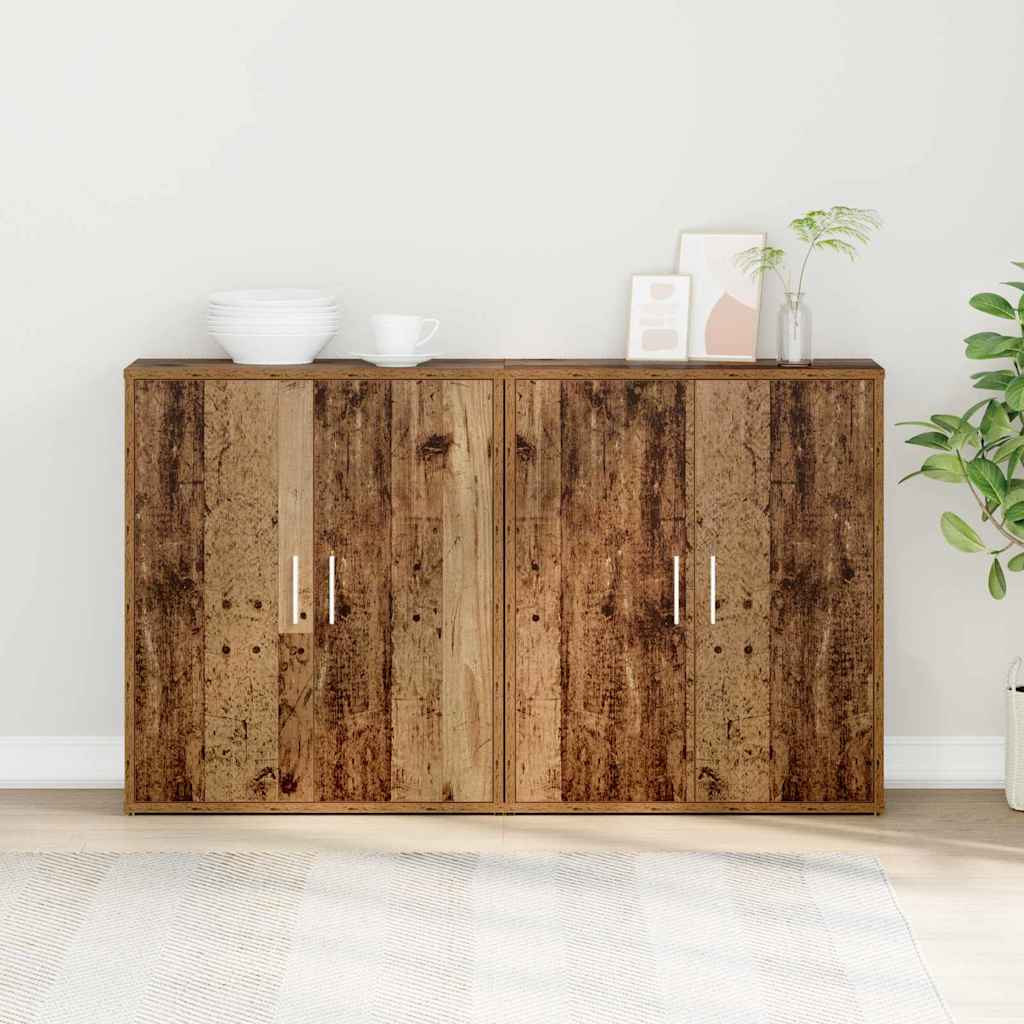 Dressoir 2 pcs Oudhout 60 x 31 x 70 cm Bewerkt hout is nu te koop bij PeponiXL, paradijselijk wonen!