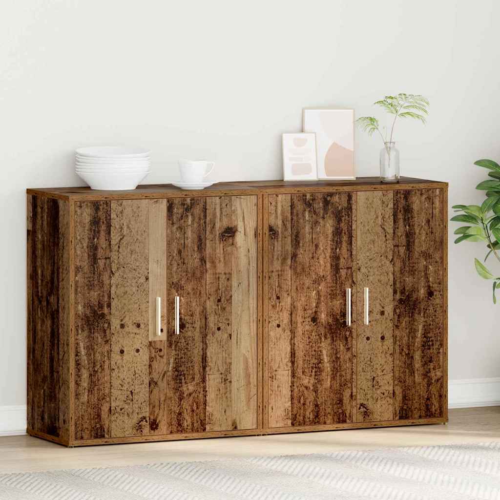 Dressoir 2 pcs Oudhout 60 x 31 x 70 cm Bewerkt hout is nu te koop bij PeponiXL, paradijselijk wonen!