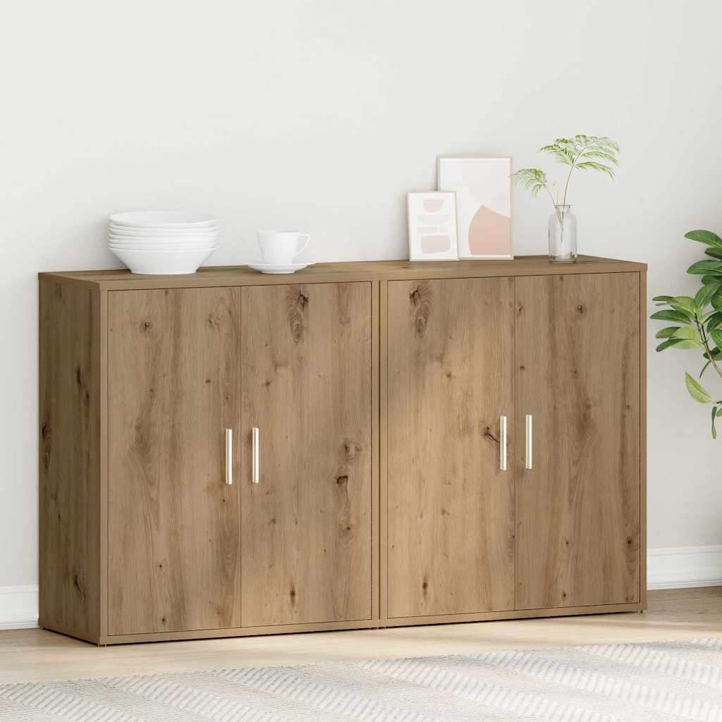 Dressoir 2 pcs Artisan Eiken 60 x 31 x 70 cm Bewerkt hout is nu te koop bij PeponiXL, paradijselijk wonen!