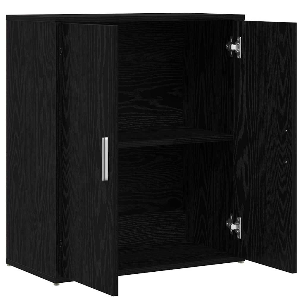 Dressoir 2 pcs Zwart Eiken 60 x 31 x 70 cm Bewerkt hout is nu te koop bij PeponiXL, paradijselijk wonen!
