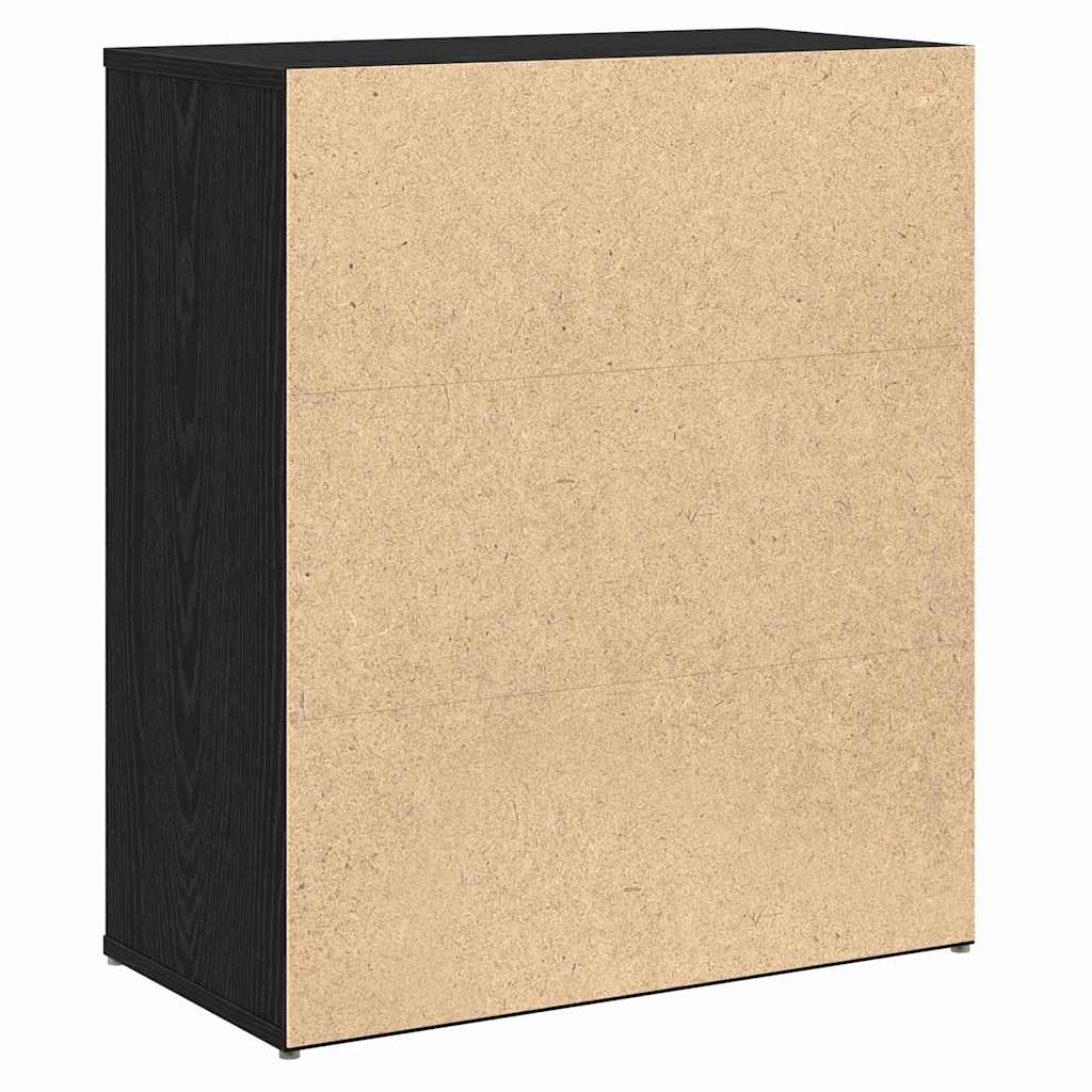 Dressoir 2 pcs Zwart Eiken 60 x 31 x 70 cm Bewerkt hout is nu te koop bij PeponiXL, paradijselijk wonen!