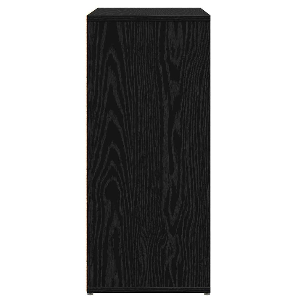 Dressoir 2 pcs Zwart Eiken 60 x 31 x 70 cm Bewerkt hout is nu te koop bij PeponiXL, paradijselijk wonen!