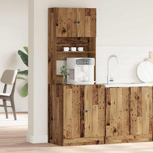 Keukenbuffet met plank 2 pcs Oudhout 60 x 50 x 180 cm is nu te koop bij PeponiXL, paradijselijk wonen!