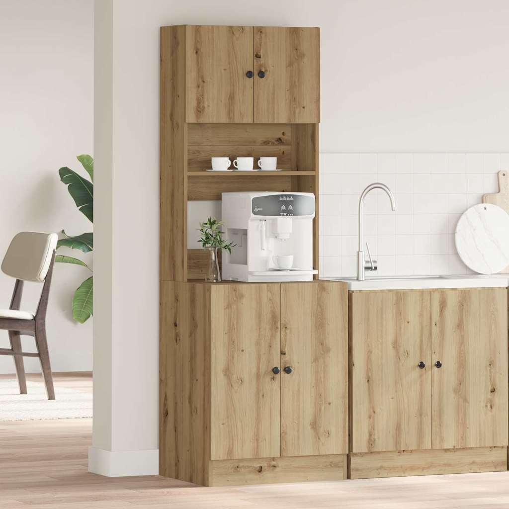 Keukenbuffet met plank 2 pcs Artisan Eiken 60 x 50 x 180 cm is nu te koop bij PeponiXL, paradijselijk wonen!