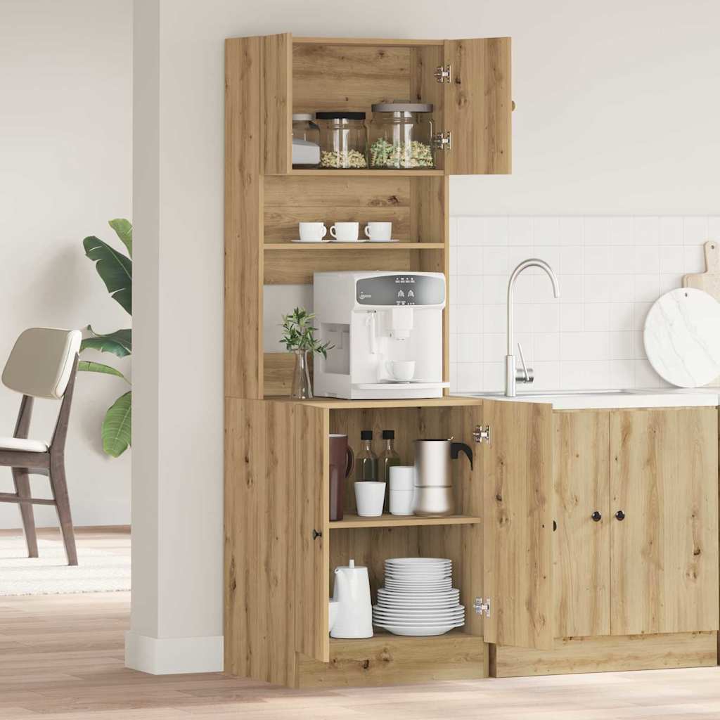 Keukenbuffet met plank 2 pcs Artisan Eiken 60 x 50 x 180 cm is nu te koop bij PeponiXL, paradijselijk wonen!