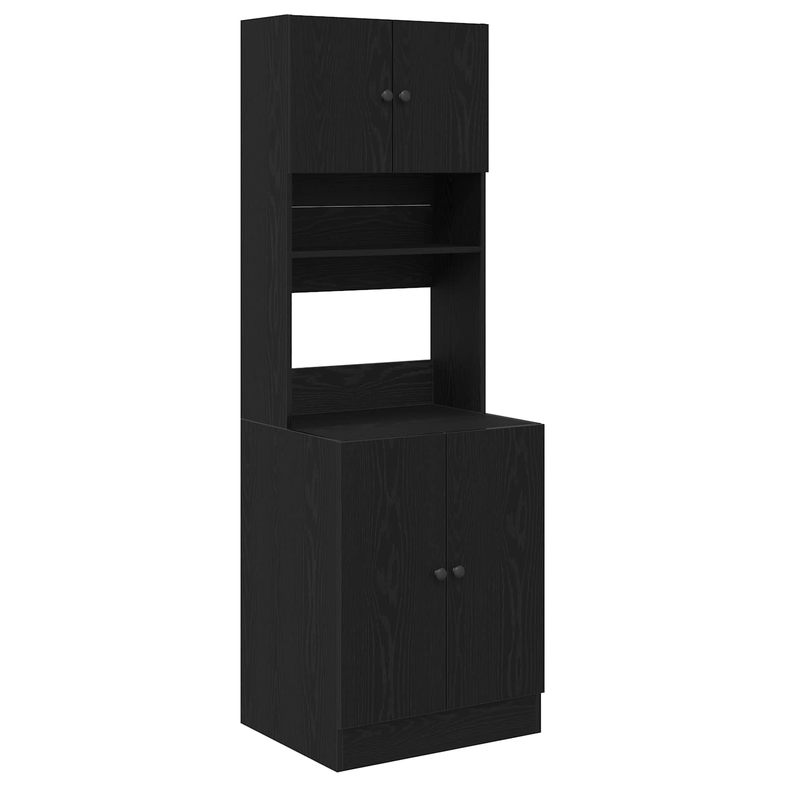 Keukenbuffet met plank 2 pcs Zwart Eiken 60 x 50 x 180 cm is nu te koop bij PeponiXL, paradijselijk wonen!