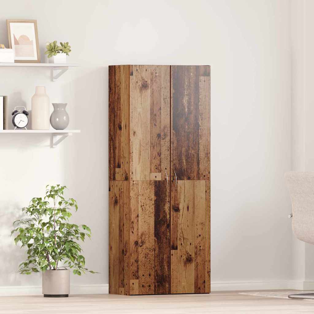 Kantoorkast met plank Oudhout 70 x 32 x 77.5 cm Bewerkt hout is nu te koop bij PeponiXL, paradijselijk wonen!