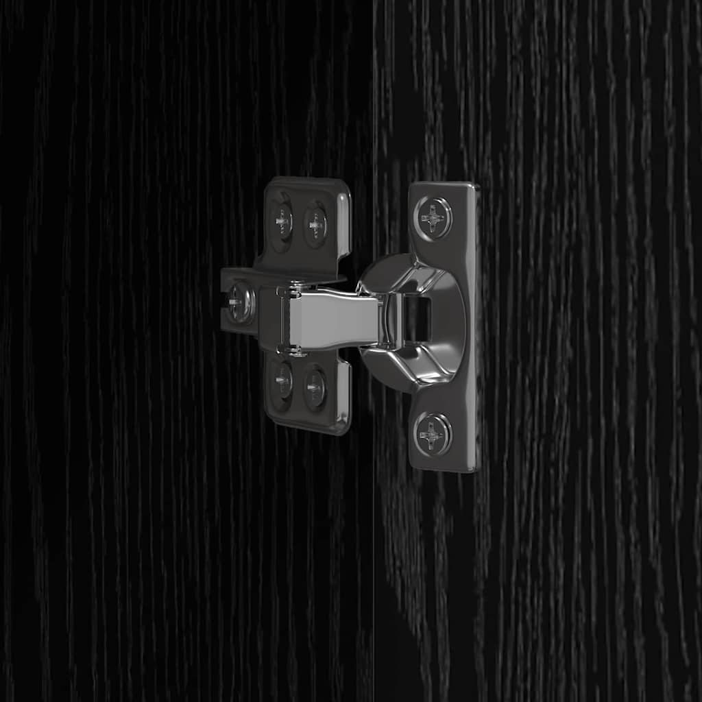 Kantoorkast Zwart Eiken 70 x 32 x 77.5 cm Bewerkt hout is nu te koop bij PeponiXL, paradijselijk wonen!