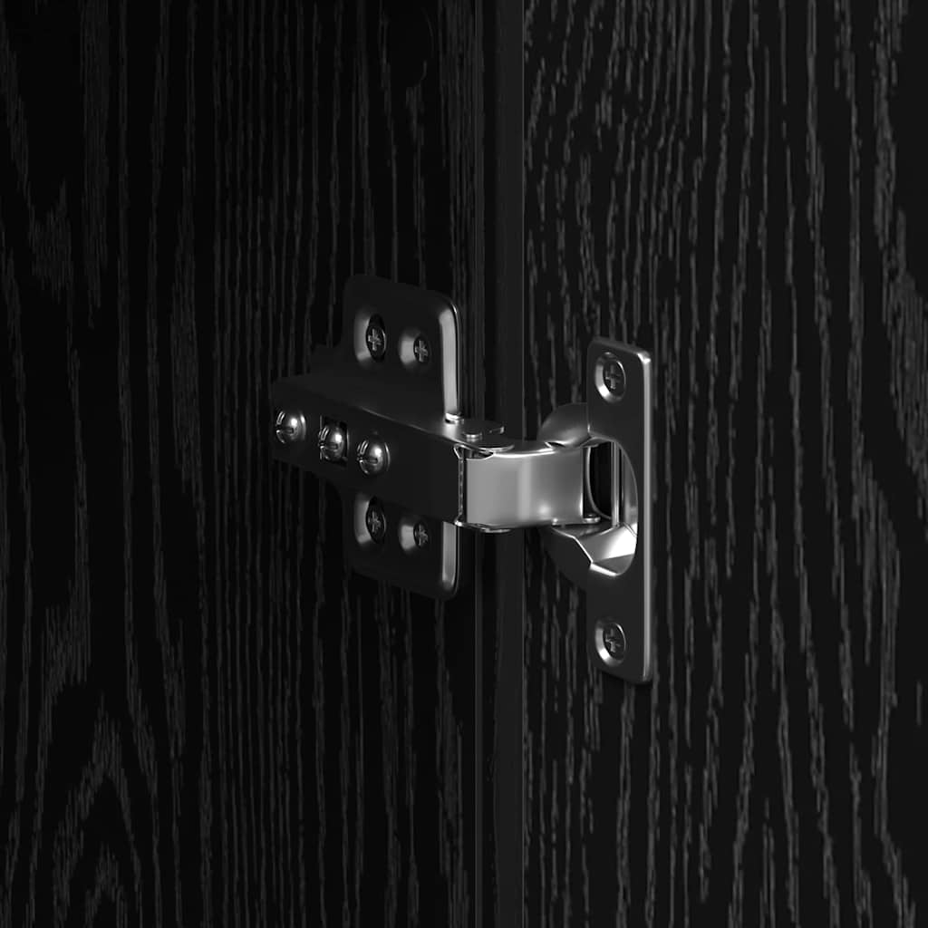 Hoogboard Zwart eiken 80 x 35 x 180 cm Bewerkt hout is nu te koop bij PeponiXL, paradijselijk wonen!