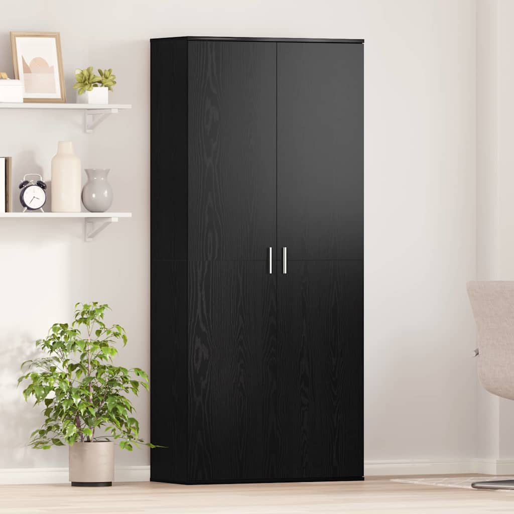 Hoogboard Zwart eiken 80 x 35 x 180 cm Bewerkt hout is nu te koop bij PeponiXL, paradijselijk wonen!