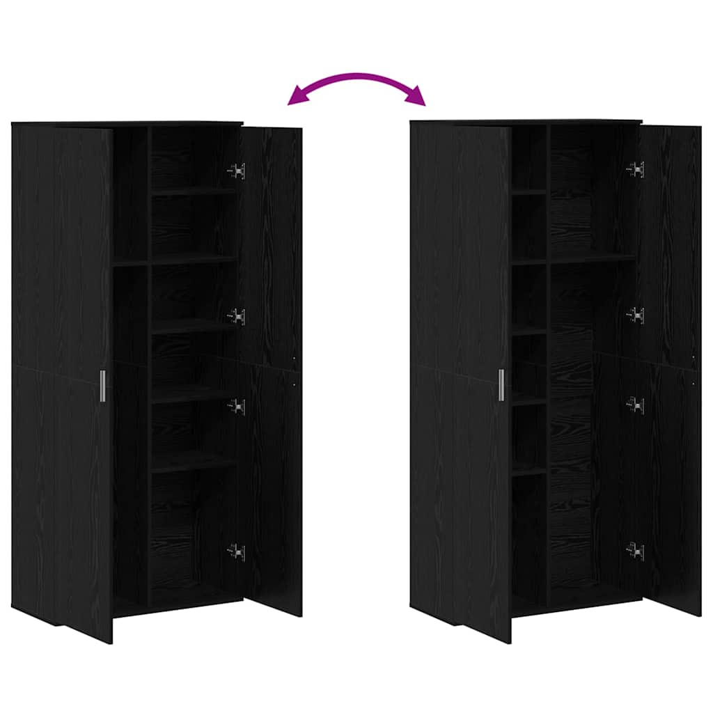 Hoogboard Zwart eiken 80 x 35 x 180 cm Bewerkt hout is nu te koop bij PeponiXL, paradijselijk wonen!