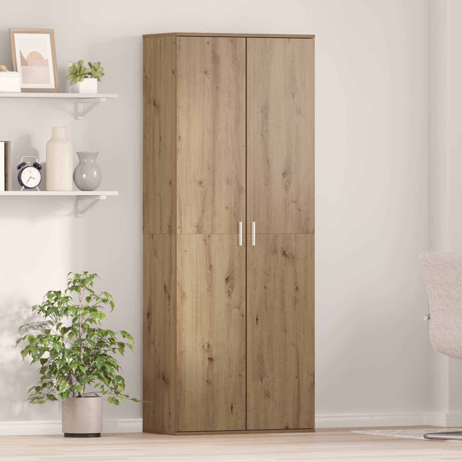 Hoge kast 70 x 33.5 x 180 cm Bewerkt hout Artisan Eiken is nu te koop bij PeponiXL, paradijselijk wonen!