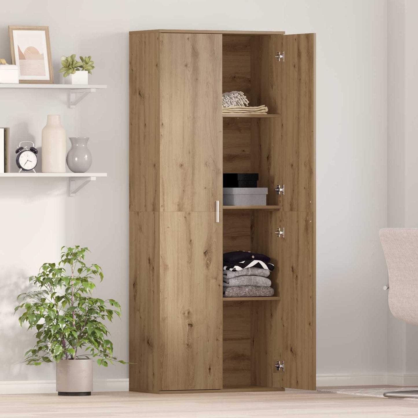 Hoge kast 70 x 33.5 x 180 cm Bewerkt hout Artisan Eiken is nu te koop bij PeponiXL, paradijselijk wonen!