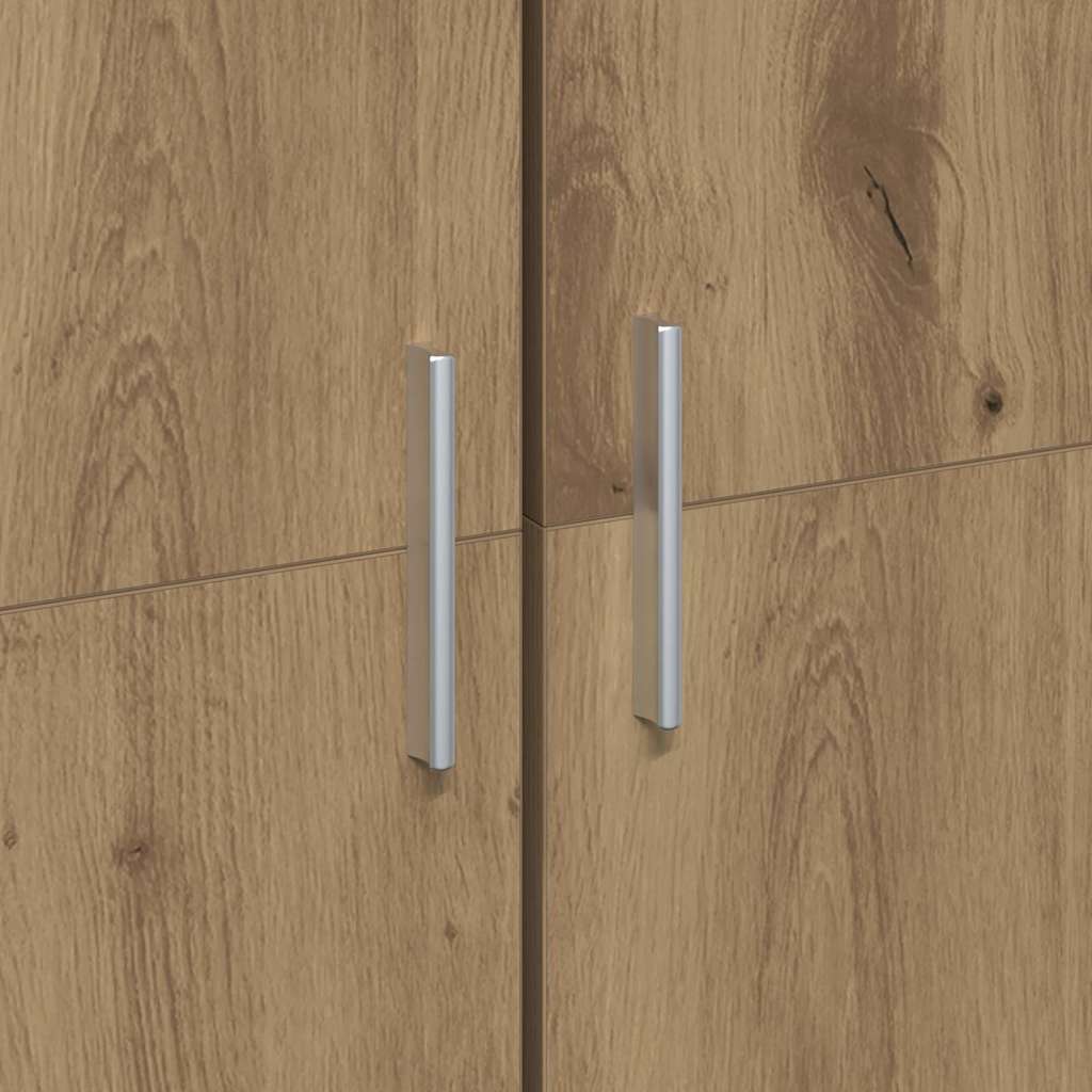 Highboard artisanaal eikenkleurig 60 x 35 x 180 cm Bewerkt hout is nu te koop bij PeponiXL, paradijselijk wonen!