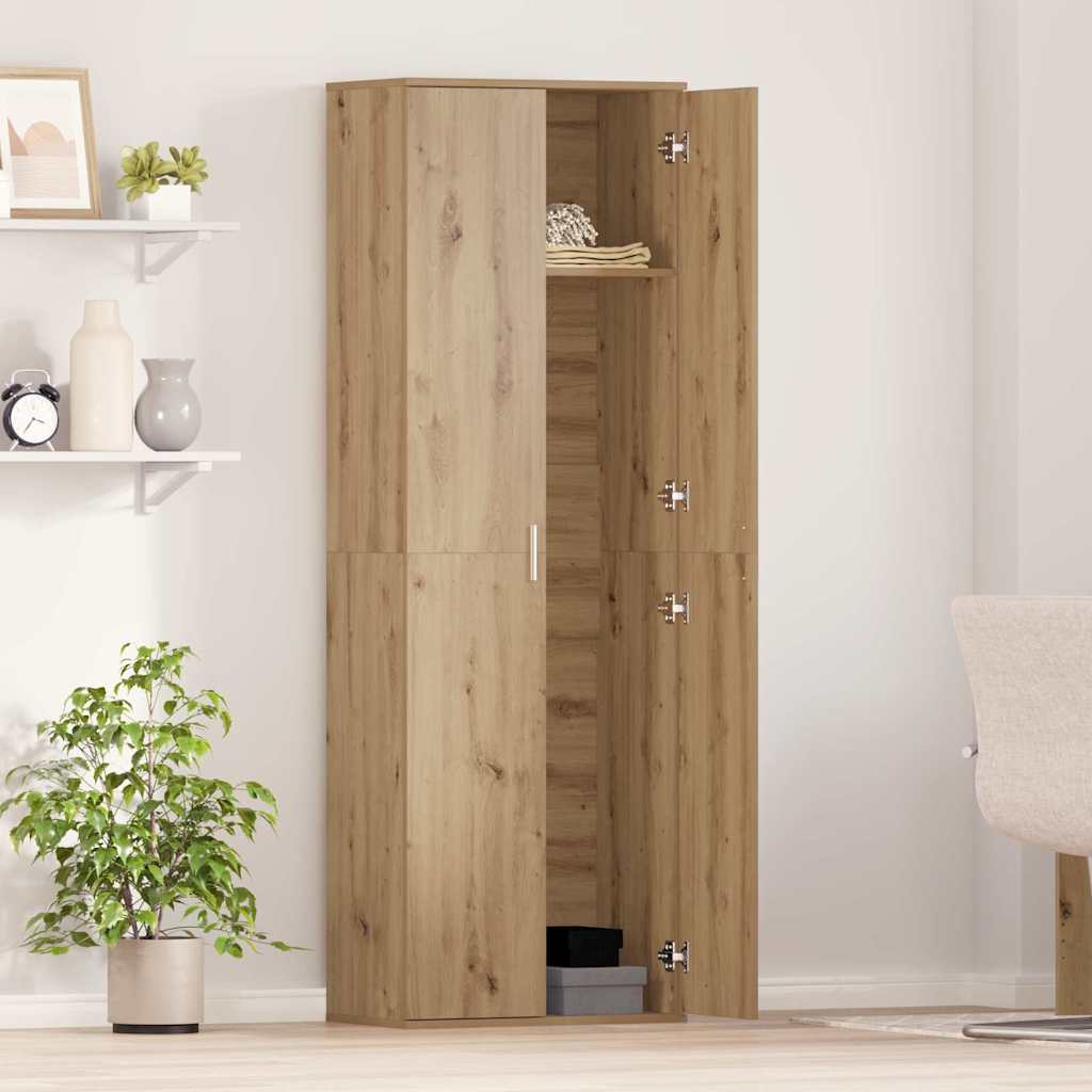 Highboard artisanaal eikenkleurig 60 x 35 x 180 cm Bewerkt hout is nu te koop bij PeponiXL, paradijselijk wonen!