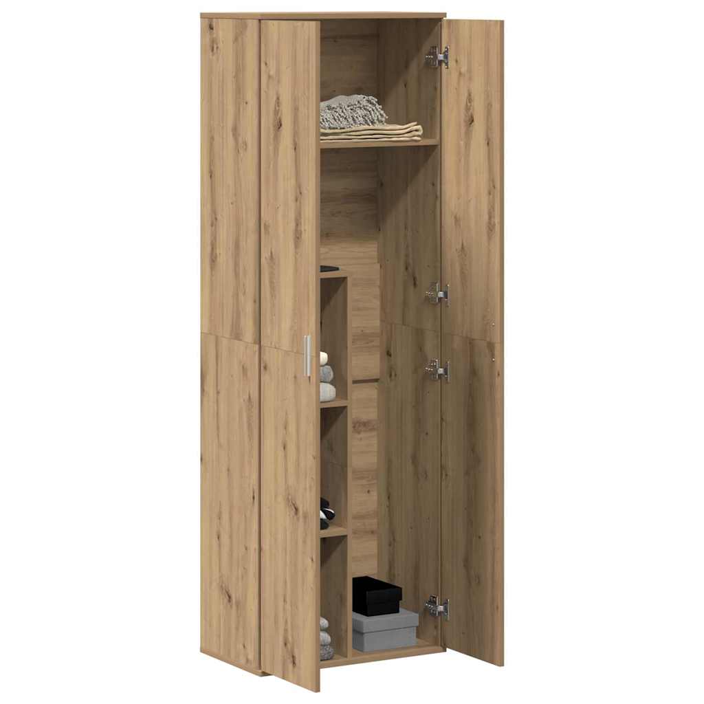 Highboard artisanaal eikenkleurig 60 x 35 x 180 cm Bewerkt hout is nu te koop bij PeponiXL, paradijselijk wonen!
