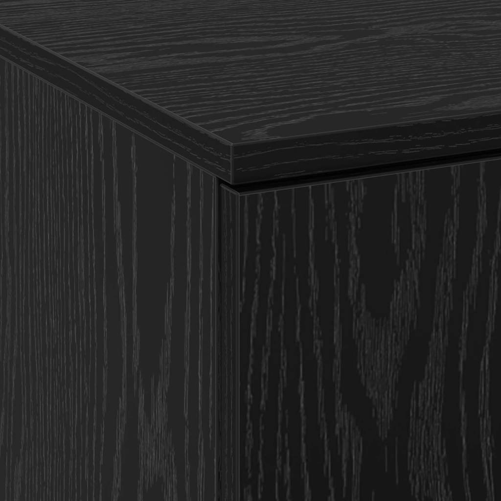 Highboard Zwart eiken 60 x 35 x 180 cm Bewerkt hout is nu te koop bij PeponiXL, paradijselijk wonen!