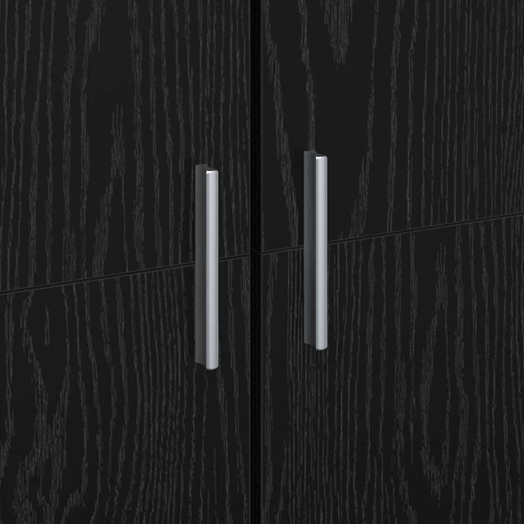Highboard Zwart eiken 60 x 35 x 180 cm Bewerkt hout is nu te koop bij PeponiXL, paradijselijk wonen!