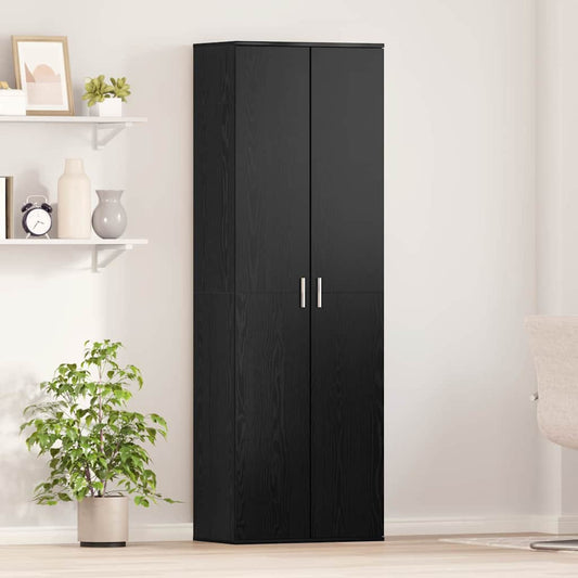 Highboard Zwart eiken 60 x 35 x 180 cm Bewerkt hout is nu te koop bij PeponiXL, paradijselijk wonen!