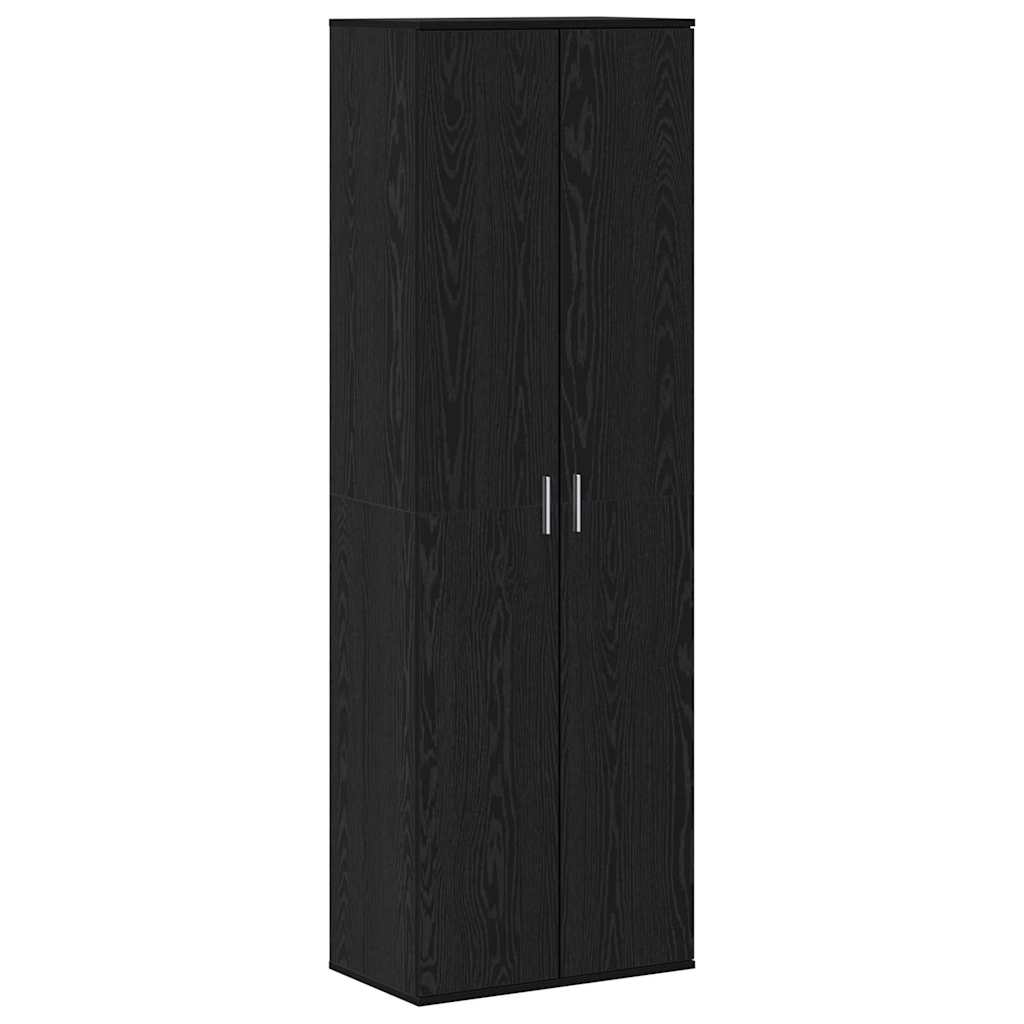 Highboard Zwart eiken 60 x 35 x 180 cm Bewerkt hout is nu te koop bij PeponiXL, paradijselijk wonen!