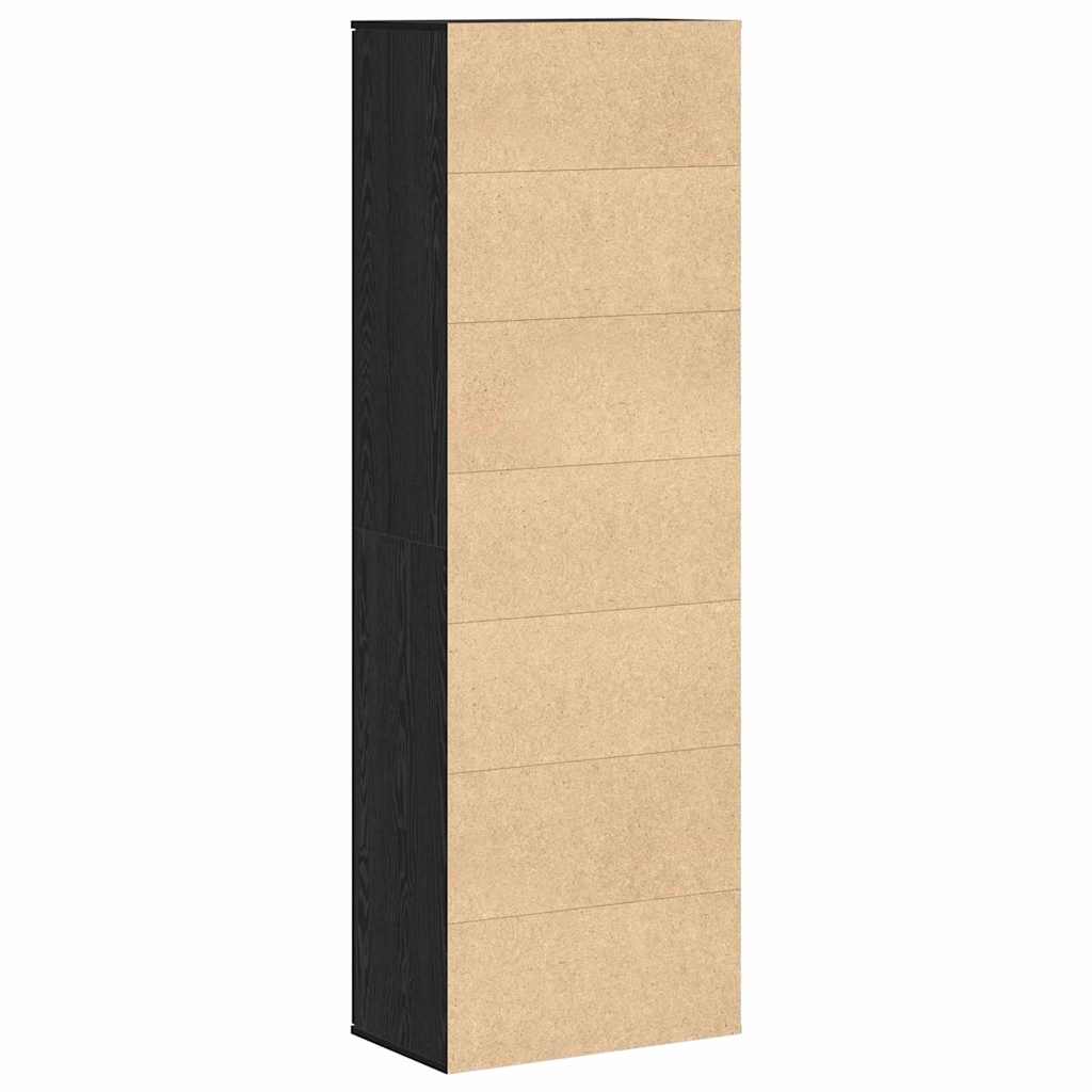 Highboard Zwart eiken 60 x 35 x 180 cm Bewerkt hout is nu te koop bij PeponiXL, paradijselijk wonen!