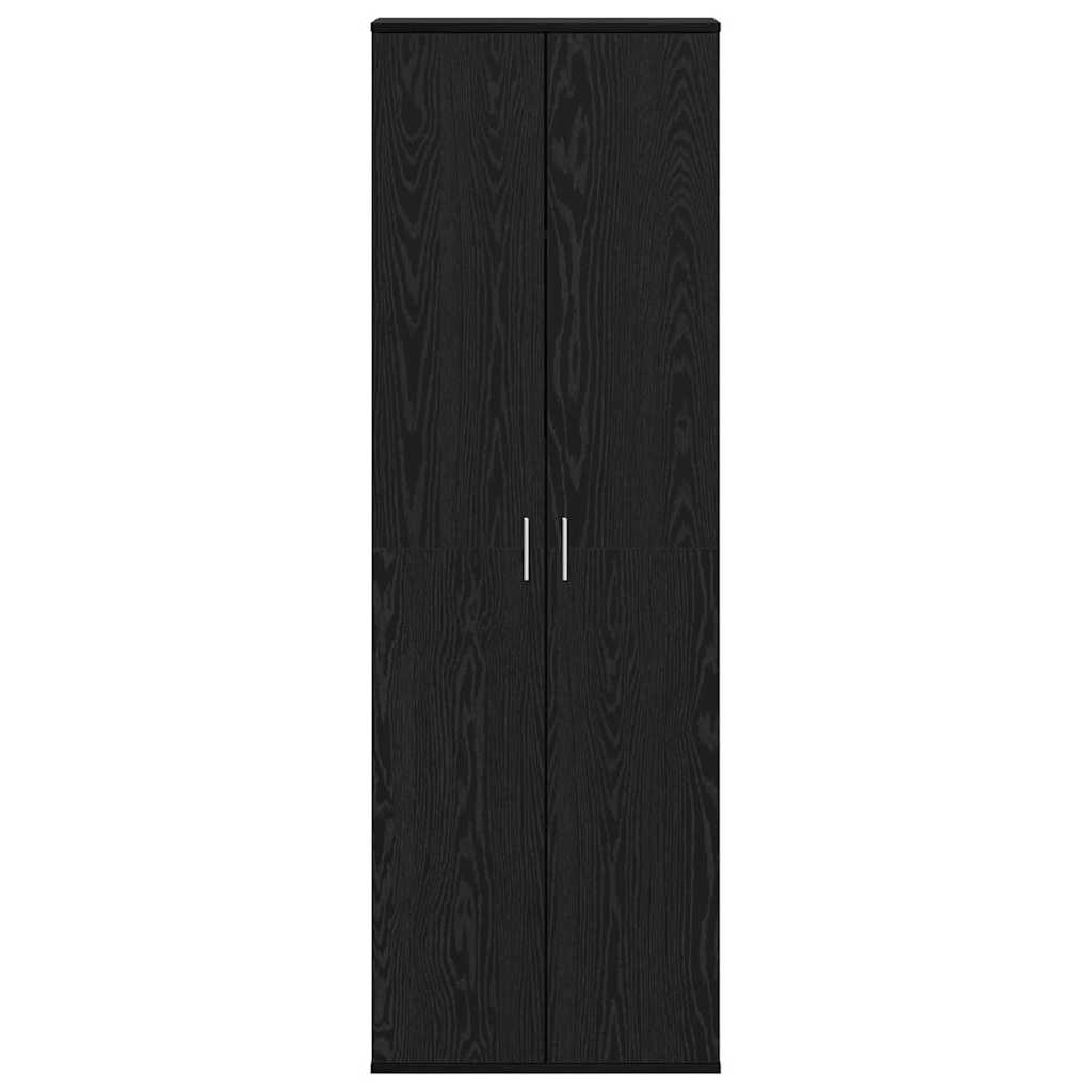 Highboard Zwart eiken 60 x 35 x 180 cm Bewerkt hout is nu te koop bij PeponiXL, paradijselijk wonen!