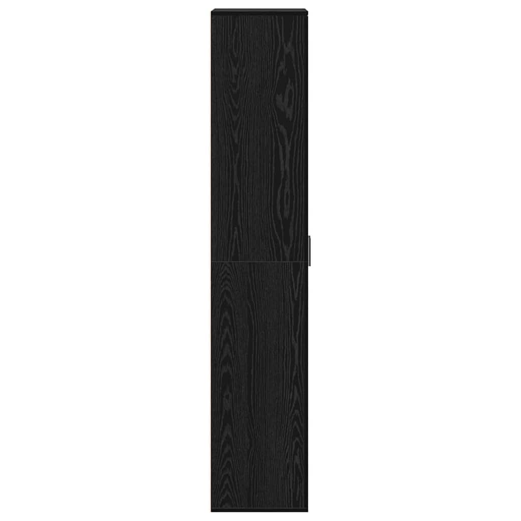 Highboard Zwart eiken 60 x 35 x 180 cm Bewerkt hout is nu te koop bij PeponiXL, paradijselijk wonen!