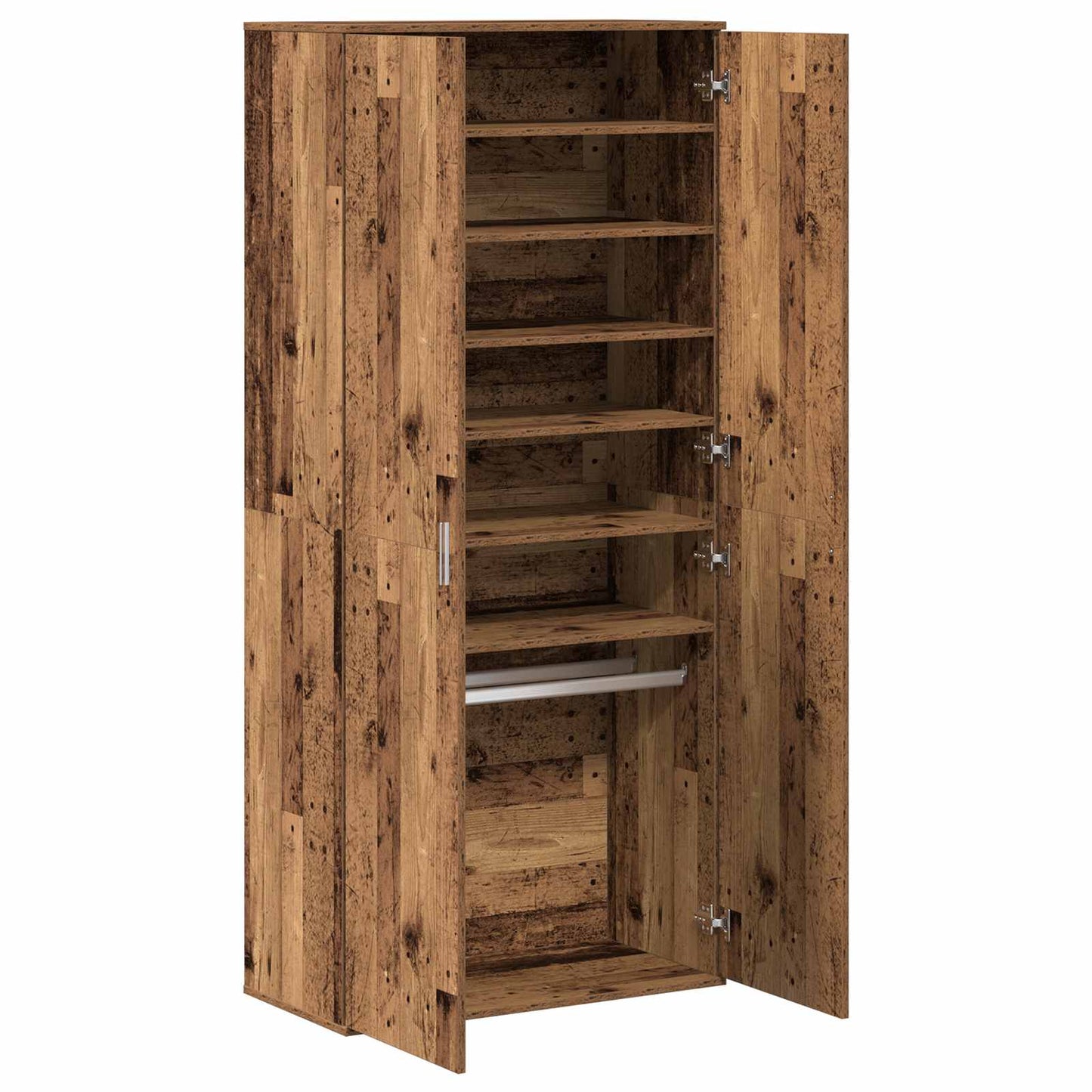 Highboard met plank Oud Hout 80 x 39 x 178 cm Bewerkt hout is nu te koop bij PeponiXL, paradijselijk wonen!
